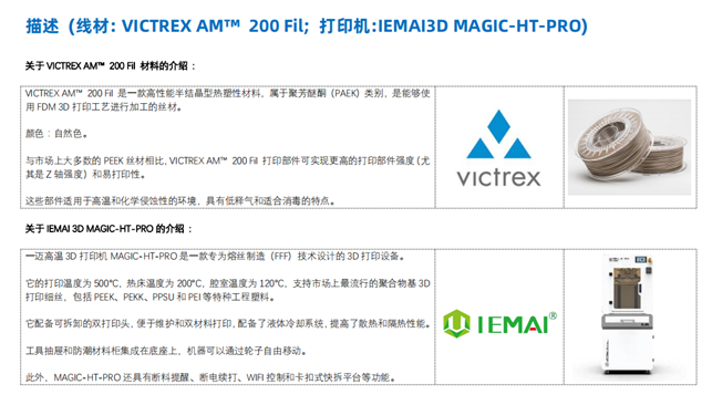 针对3D打印高性能聚合物PEAK专门优化，威格斯&一迈强强联合