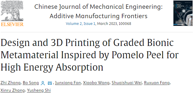 史玉升教授团队：高能量吸收梯度仿生超材料的设计和3D打印