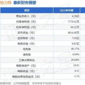 铂力特财报：2024上半年总营收5.91亿元，同比增长34.68%，各项业务协同发展